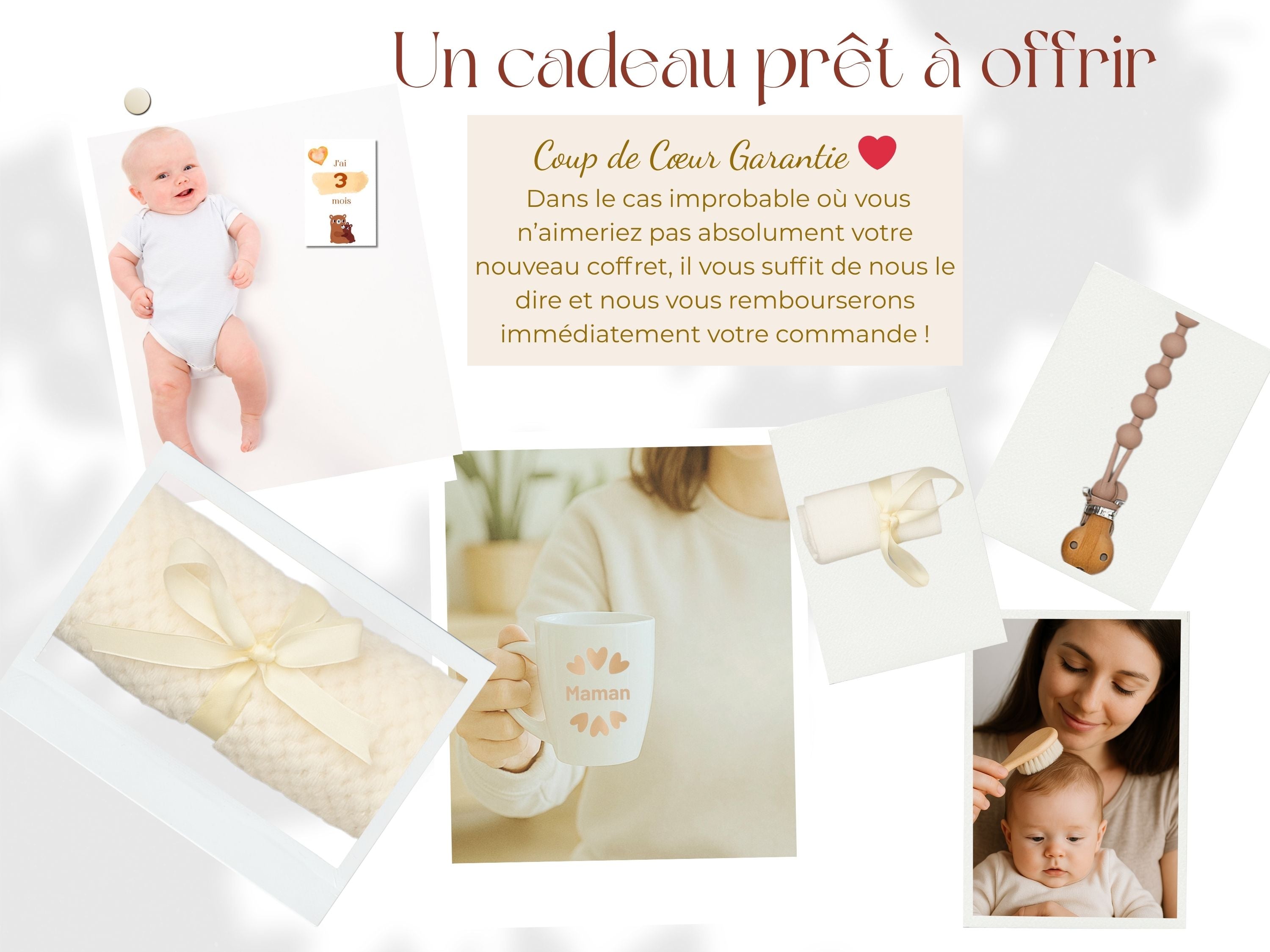 Coffret «Premiers Instants»  Couverture avec prénom brodé